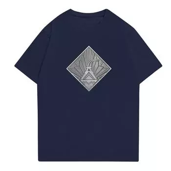 Модные топы Aldult с круглым вырезом и коротким рукавом для работы, принтованные топы для лета XXL тёмно-синий