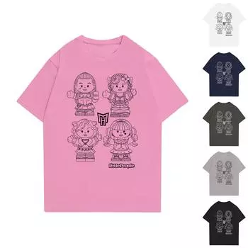 Модные топы Aldult с круглым вырезом и коротким рукавом для работы, принтованные топы для лета S