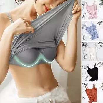 Модные топы-майки с регулируемыми бретелями, эластичные топы-камизолы, летние дышащие топы-слинги M темно-коричневого