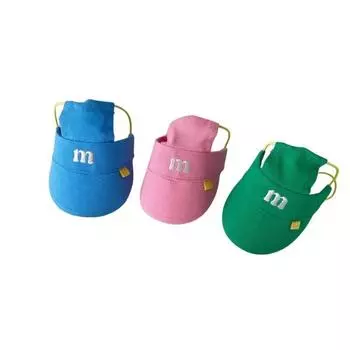 Модные трехцветные солнцезащитные шляпы для собак INS с вышивкой, козырек для собак, эластичная пряжка в виде свиньи в носу, регулируемые шапки, аксессуары для щенков S зелёный