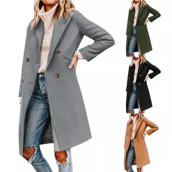 Модные тренчи для женщин, длинные тренчи, тонкие классические однотонные пальто S серый