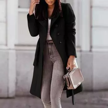 Модные тренчи для женщин, длинные тренчи, тонкие классические однотонные пальто M серый