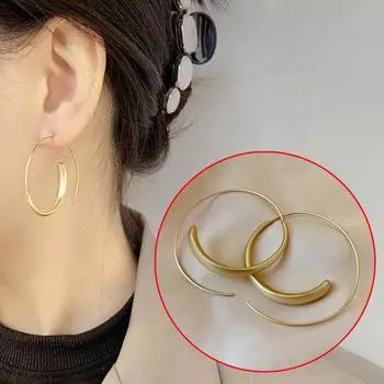 Модные трендовые серьги с матовой текстурой для женщин, золотые серьги с простым темпераментом, индивидуальный пирсинг, большие серьги-кольца, ювелирные изделия золотой