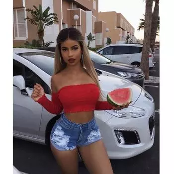 Модные трендовые сексуальные женские джинсовые шорты с низкой посадкой и высоким прыжком S синий