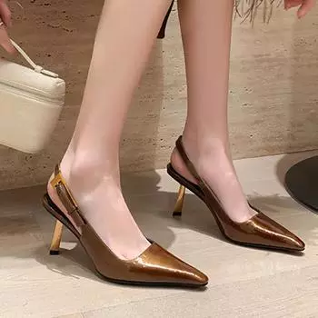 Модные туфли для отдыха и отдыха для женщин, вечерние, свадебные, на каблуках 7,5 см, модные, элегантные, из натуральной кожи, из коровьей кожи, с острым носком 34 чёрный