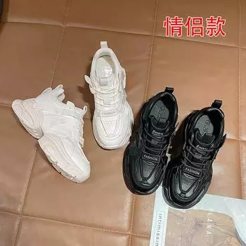 Модные туфли для папы женские 2024 новые на шнуровке маленькие ароматные темпераментные повседневные туфли нишевая удобная спортивная обувь прилив 35 чёрный