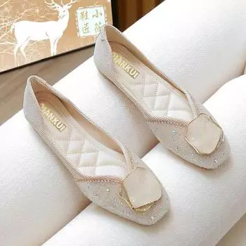 Модные туфли для женщин с квадратным носком и стразами. Женские туфли на плоской подошве с бриллиантами и зелеными стразами. Вечерняя распродажа. Весенние новинки в светской жизни. 35