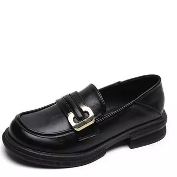 Модные туфли из мягкой кожи на платформе, женские мокасины с металлическим декором на танкетке, туфли-лодочки для женщин 2024 года, дизайнерские туфли на каблуках 34 абрикосовый