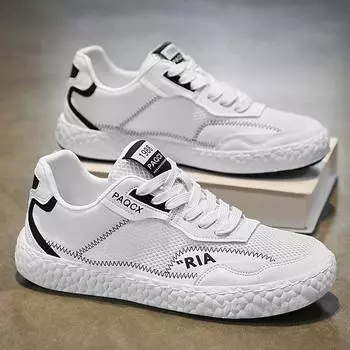 Модные туфли из сетки на весну и осень, подходящие по цвету, модные, повседневные, сетчатые, дышащие, маленькие белые туфли, универсальные, удобные, с мягкой подошвой, спортивные 39