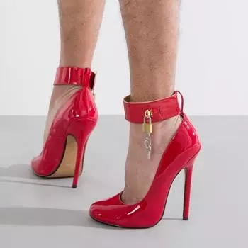 Модные туфли-лодочки с ремешком на щиколотке на высоком каблуке, женские сексуальные черные красные туфли на супер-каблуке для танцев, офиса, свадьбы, вечеринки, туфли-лодочки, большой размер 45 40 чёрный