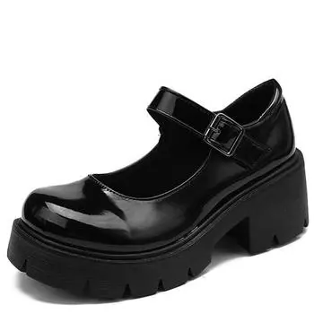 модные туфли Лолита женские японские туфли Мэри Джейн женские винтажные туфли для девушек, студентов JK Uniform туфли на высоком каблуке и платформе для косплея больших размеров 34