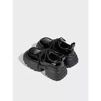 Модные туфли Мэри Джейн на металлической шнуровке для женщин из лакированной кожи в готическом стиле в стиле Лолиты 2024 года, туфли Мэри Джейн на платформе в стиле колледжа 35