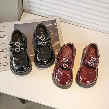 Модные туфли Мэри Джейн на мягкую подошву с круглым носком для девочек на весну и лето 36 чёрный