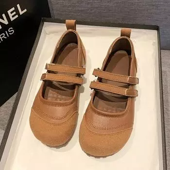 Модные туфли Мэри Джейн с круглым носком и мелкой подошвой, женские повседневные туфли с мягкой подошвой, женские туфли-мюли в стиле ретро с открытой пяткой, балетки Zapatos 2024 35 серебряный