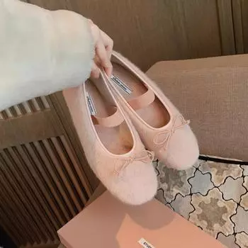 модные туфли Мэри Джейн женские туфли с круглым носком женские туфли больших размеров балетки из шелкового атласа с бантом весенне-осенние туфли на плоской подошве женские туфли 43 розовый