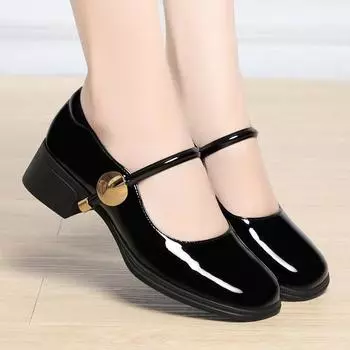 Модные туфли на блочном каблуке для женщин. Туфли в стиле Лолиты. Сандалии с квадратным носком. Женские босоножки. Черные туфли Мэри Джейн в стиле ретро из металлической кожи в африканском стиле. Сексуальные. 35 бежевый