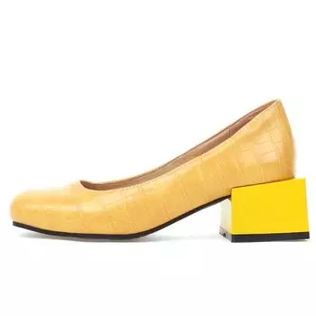 Модные туфли на низком каблуке, элегантные, красные, желтые, зеленые, на низком каблуке, женские, весенние, дизайнерские, большого размера 45, для офиса, вечеринки, свадьбы 34 чёрный