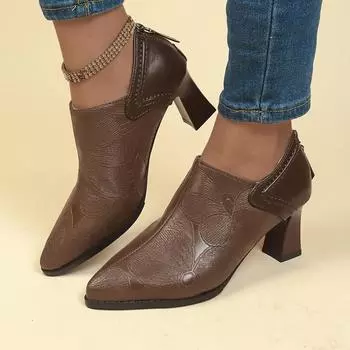 Модные туфли на низком каблуке весна и осень 2024 года, новый универсальный дизайн, роскошные женские туфли на высоком каблуке Zapatos Mujer 35 чёрный