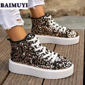 Модные туфли на платформе с плоскими каблуками, шикарные женские повседневные кроссовки, спортивная обувь, зимняя марка 2025 года, новинка для бега на открытом воздухе, походная обувь, Mujer Zapatos 36 чёрный