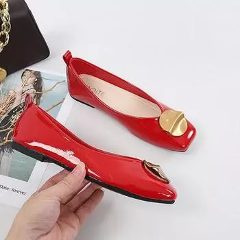 Модные туфли на плоской подошве для женщин, новые модные туфли с квадратным носком для женщин, удобная мягкая подошва, плоская подошва, женская обувь, размер 44 35 красный