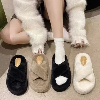 Модные туфли на плоской подошве из флока, женские низкие тапочки, мягкие роскошные шлепанцы, бежевые босоножки на каблуке, удобные дизайнерские, черные, повседневные, из резины и ткани, однотонные 35 бежевый