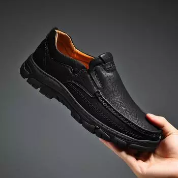 Модные туфли на плоской подошве из натуральной кожи, классические мягкие кожаные туфли ручной работы, дышащие мужские туфли, мужские мокасины, повседневная обувь в деловом стиле 38