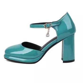 Модные туфли на высоком каблуке для женщин, элегантные туфли-лодочки D Orsay, туфли-лодочки с ремешками на щиколотке, однотонные, синие, красные, черные, офисные, свадебные, для девочек, большой размер 34 чёрный