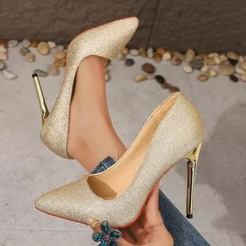 модные туфли на высоком каблуке женские дизайнерские туфли с острым носком красные туфли на высоком каблуке женские туфли-лодочки женские сексуальные туфли для вечеринок большие размеры Zapatos De Mujer 35 чёрный