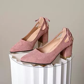 Модные туфли на высоком каблуке женские туфли с острым носком на толстом каблуке повседневные свадебные вечерние трендовые элегантные удобные дешевые распродажа 35 чёрный