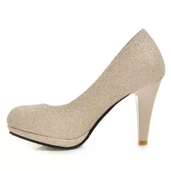 Модные туфли на высоком каблуке женские туфли-лодочки роскошные золотые серебряные туфли на каблуке для свадебной вечеринки офисные туфли женские большого размера 46 2024 весна осень 34 чёрный