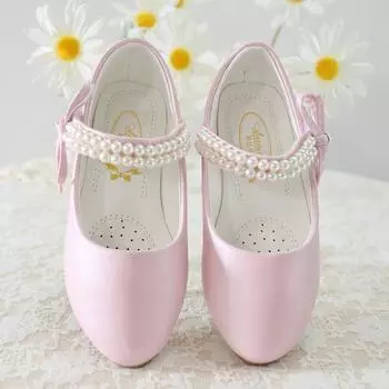 Модные туфли принцессы для маленьких девочек на мягкой подошве для девочек, белые туфли для танцев, детские одинарные туфли 32 розовый