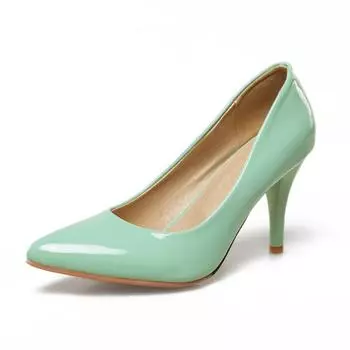 Модные туфли с острым носком, модные туфли на каблуке, женские туфли-лодочки, большие размеры, классические женские туфли на высоком каблуке, красные, зеленые, телесного цвета, офисные туфли для вечеринок, женские 34 телесный