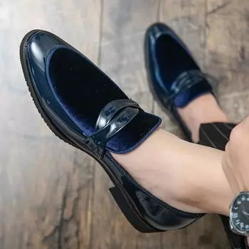 Модные туфли с острым носком, мужские мокасины, лакированные кожаные туфли-оксфорды для мужчин, формальные свадебные туфли для вечеринки Zapatos 6