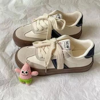 Модные туфли с плоской подошвой, подходящие по цвету, от импортных производителей, весна 2024, новые универсальные туфли в стиле ретро от Forrest Gump, студенческие маленькие белые повседневные туфли 35