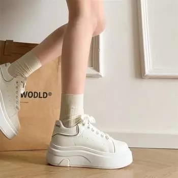 Модные туфли-туфли на платформе в стиле ретро для женщин, белые, новинка осени 2025 года, универсальные, легкие, повседневные, спортивные туфли 35 бордовый