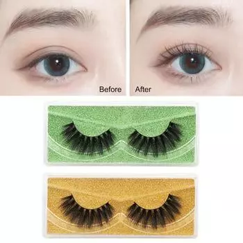 Модные удобные густые искусственные ресницы для женщин, накладные ресницы ручной работы для женщин жёлтый