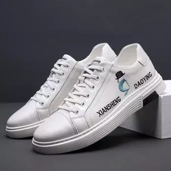 Модные удобные мужские повседневные туфли, фирменные кожаные мужские кроссовки, черно-белые туфли для скейтборда, новейшая дизайнерская универсальная мужская обувь 42