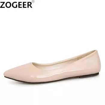 Модные удобные плоские женские балетки весна-осень женские балетки с острым носком красные телесные красные синие повседневные рабочие туфли-лоферы женские 34 чёрный