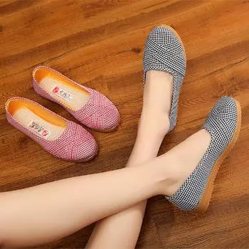 Модные удобные туфли на плоской подошве из ткани, симпатичные весенние и летние туфли на подошве TPR, мокасины без застежек, женские классные уличные туфли 35 синий