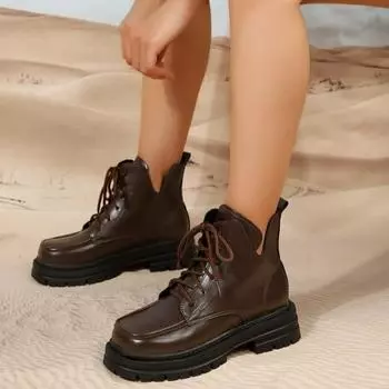 Модные удобные женские туфли с круглым носком на высоком каблуке, повседневные короткие однотонные ботинки на толстом каблуке 2024 года, новые женские ботильоны на осень-зиму 35 чёрный