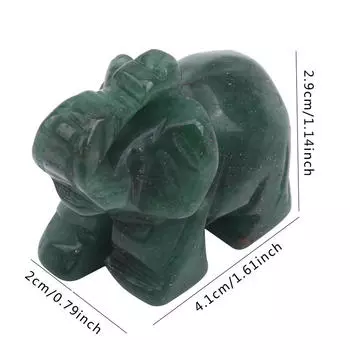 Модные украшения Авантюрин Зеленый нефрит Камень Ручная работа Натуральный Слон Статуя Декор Украшения для автомобиля Принадлежности Легкий доступ One Size зелёный