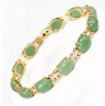 Модные украшения - браслет из зеленого нефрита 7,5