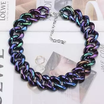 Модные украшения Cross-Mirror, акриловая цепочка Ccb, преувеличенная индивидуальность, ожерелье цвета конфет, женские украшения Twist