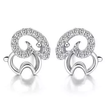 Модные украшения для ушей в стиле овцы года Бенминга, посеребренные серьги, серьги-гвоздики, темпераментные женские серьги года овцы