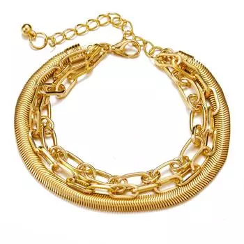 Модные украшения для женщин Панк-браслеты Браслеты Набор змеиная цепочка Модные звенья Браслеты Винтаж 19