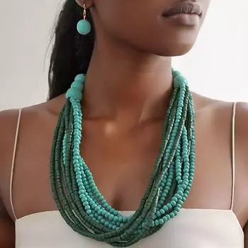 Модные украшения для женщин зелёный