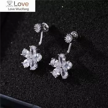 Модные украшения из серебра 925 пробы, симпатичные гипоаллергенные короткие серьги с кристаллами для женщин от австрийской женщины, рождественский подарок