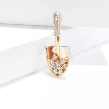 Модные украшения Маленькая лопата Брошь Золотая Цветная Хрустальная Булавка Стразы Брошь Подарочная Индивидуальная Брошь Женщины