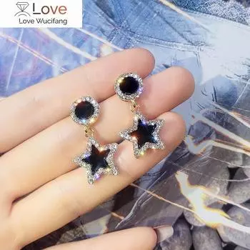 Модные украшения Простые серьги-иглы из серебра 925 пробы женские Кристаллы от австрийского темперамента личность дикая Fit Women