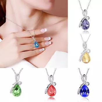 Модные украшения Слеза ангела Кристалл 1 шт. Капля воды Подвеска Ожерелье Свадебные Стразы Женское Ожерелье Мода